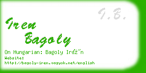 iren bagoly business card